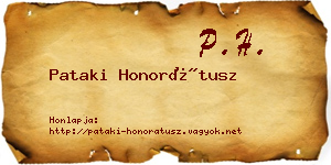 Pataki Honorátusz névjegykártya